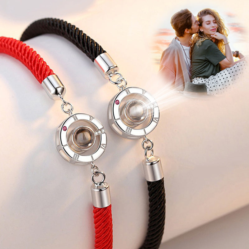 Photo Projection Bracelet I Love You Personalized Couples Bracelets, Set For 2 - Oarse