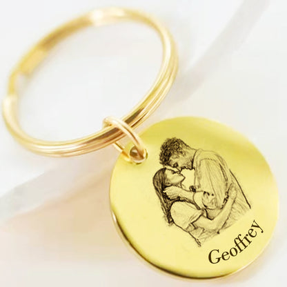 Personalized Keychains With Pictures, Photo Engraved Keychain - Oarse