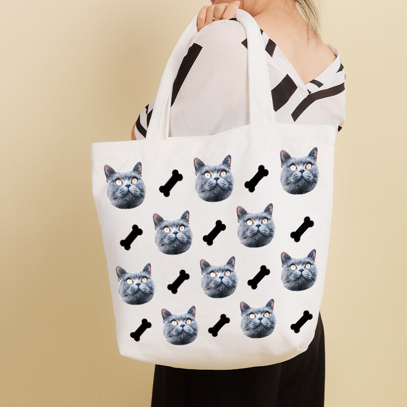 Custom Bone Pet Face Tote Bag - Oarse