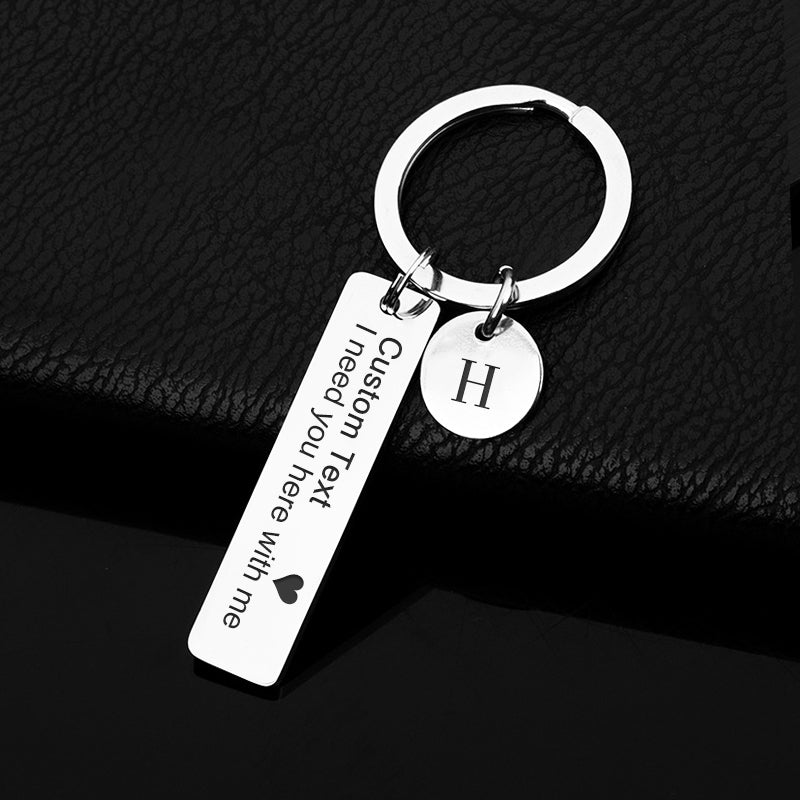 Personalized Keychain Gifts, Initials Engraved Key Ring - Oarse