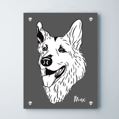 Personalized Pet Portrait Canvas Prints Custom Black and White Wall Art - OARSE