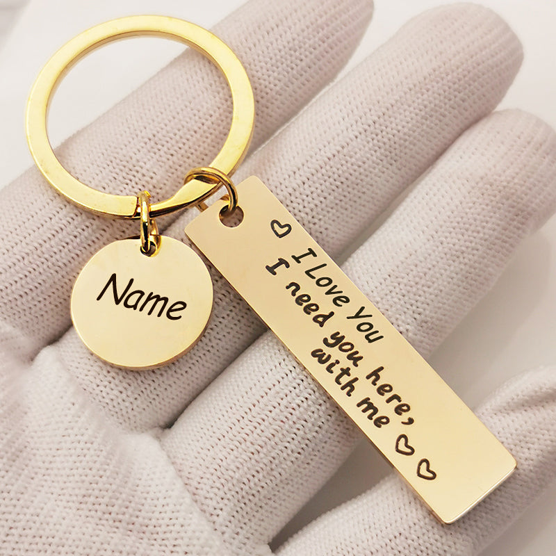 Custom Engraved Keychain, Love You Personalized Keychain For Him Or Her - Oarse