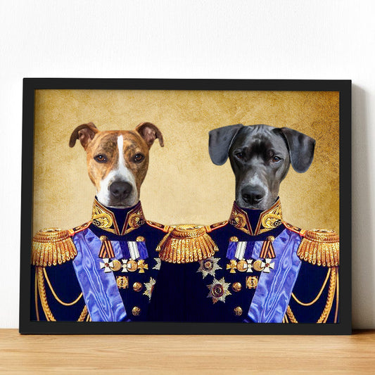 Pet Renaissance Portraits Canvas Custom Pet And Owner Painting - The Brothers In Arms - OARSE