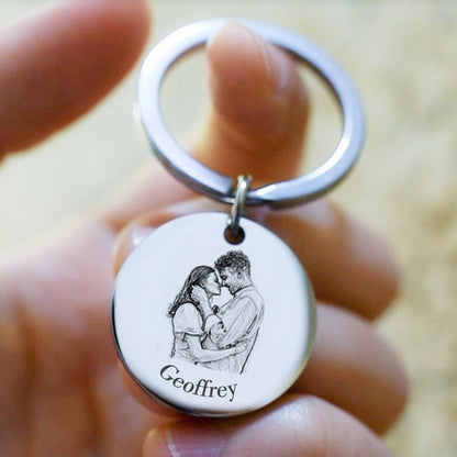 Personalized Keychains With Pictures, Photo Engraved Keychain - Oarse