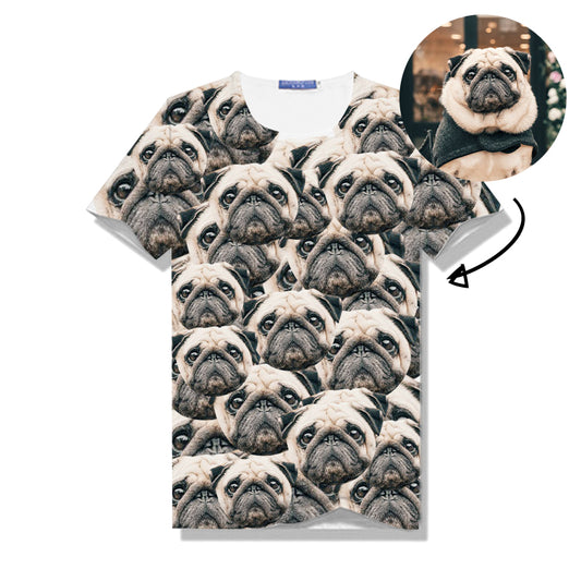 Custom Pet Face Photo All Print T-shirt For Women - Oarse