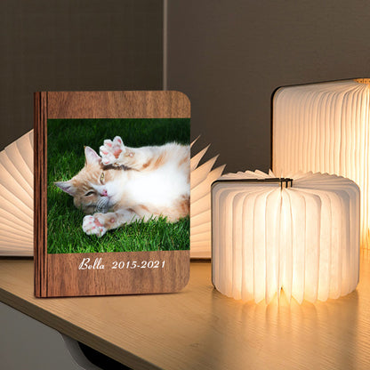 Custom Pet Photo And Text Led Book Lamp - Oarse