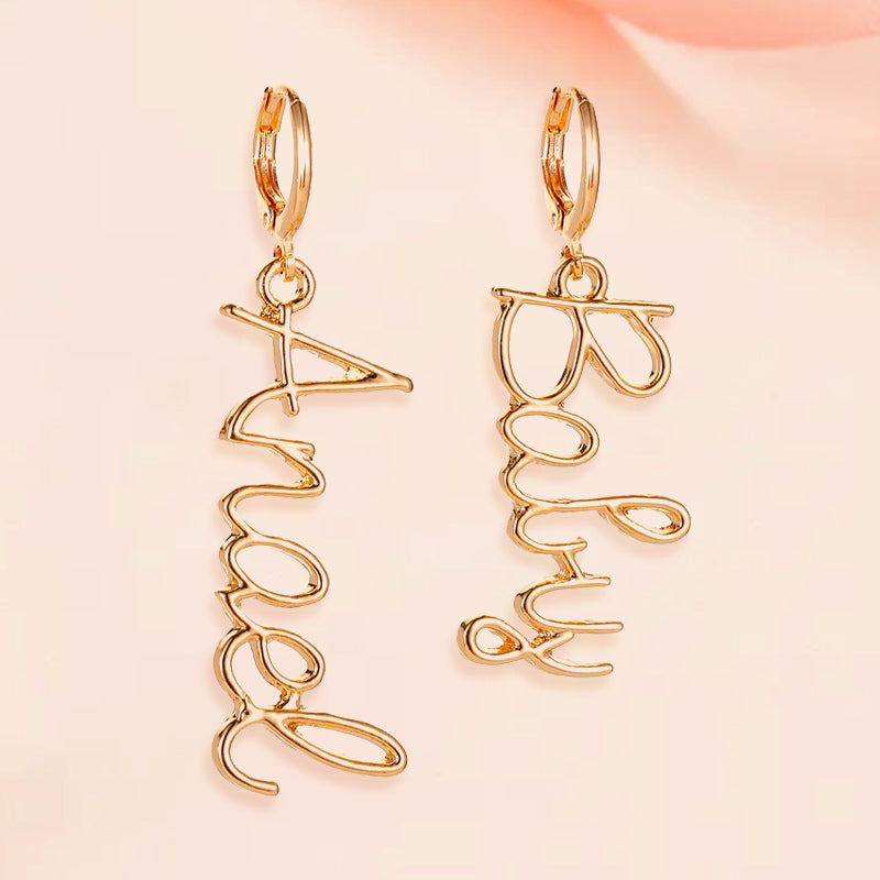 Personalized Name Earrings, Earrings With Name On Them - Oarse