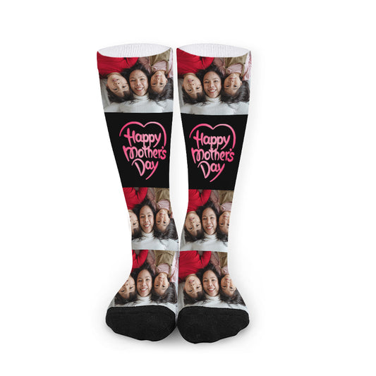 Custom Happy Mother's Day Photo Socks - Oarse