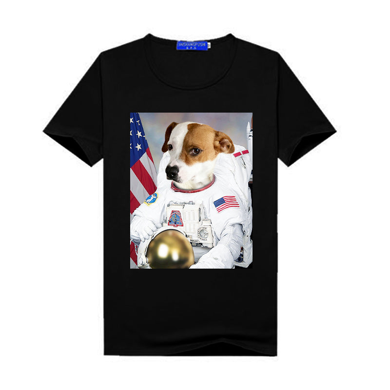 The Astronaut Custom Pet Image T Shirt For Women - Oarse