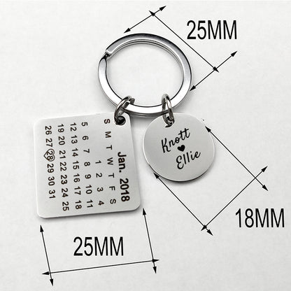 Diy Calendar Engraved Keychains, Personalized Keychains Near Me - Oarse