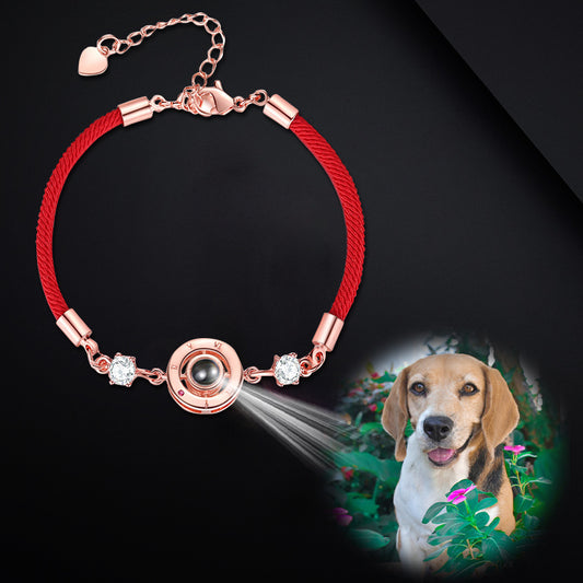 Personalized Pet Picture Projection Bracelet with I Love You In 100 Languages - The Round - OARSE