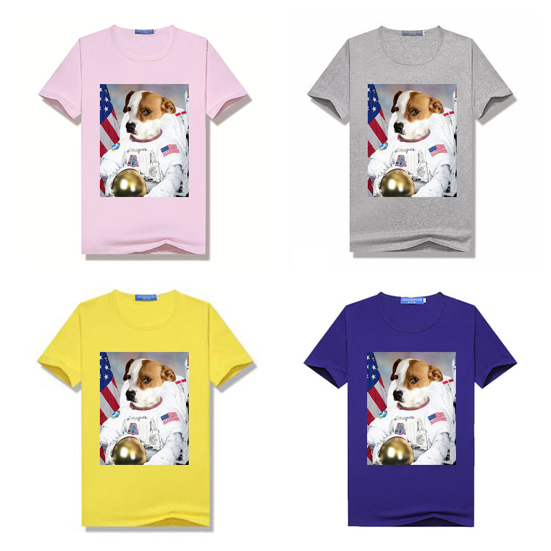 The Astronaut Custom Pet Image T Shirt For Women - Oarse