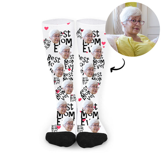 Custom Best Mom Ever Mother's Day Face Socks - Oarse