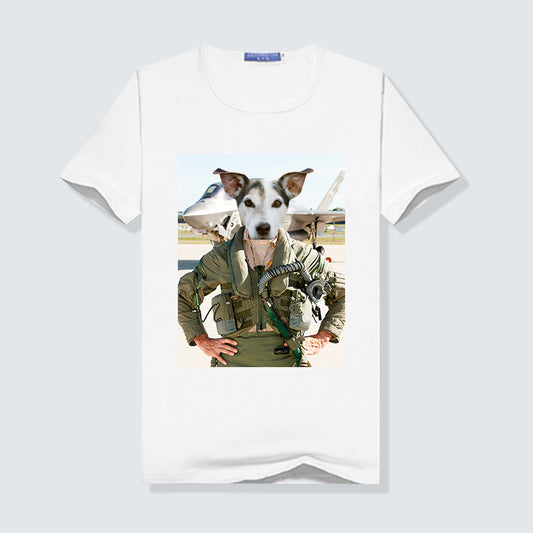 Fighter Pilot Custom Pet Face Women T Shirt - Oarse