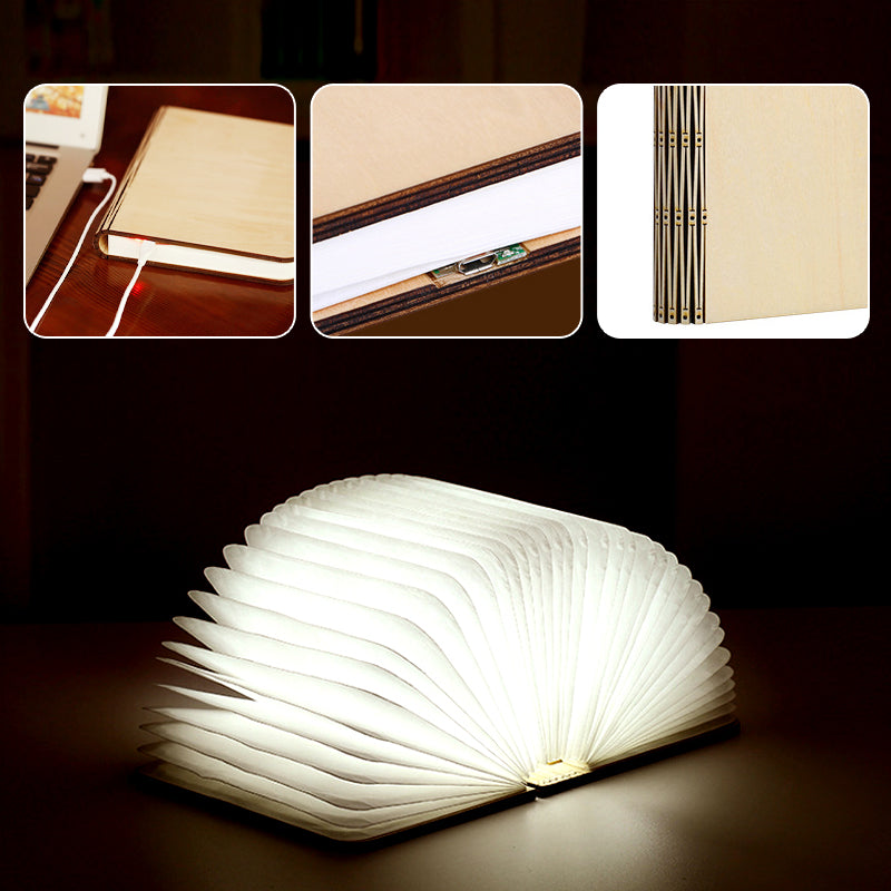 Custom Picture Night Light Wooden Folding Book Light - Oarse