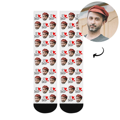 Custom I Love You Dad Fathers Day Faces Socks - Oarse