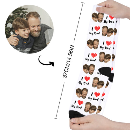 Custom I Love You Dad Fathers Day Faces Socks - Oarse