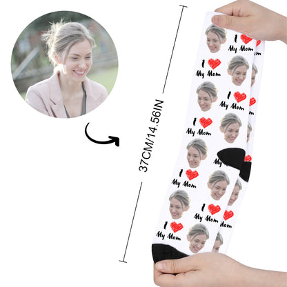 Custom I Love You Mother's Day Face Socks - Oarse