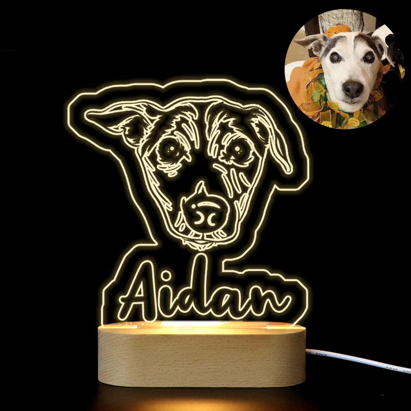 Custom Photo Light, Personalized Photo 3d Acrylic Illusion Lamp For Pet Lover, Couples - Oarse