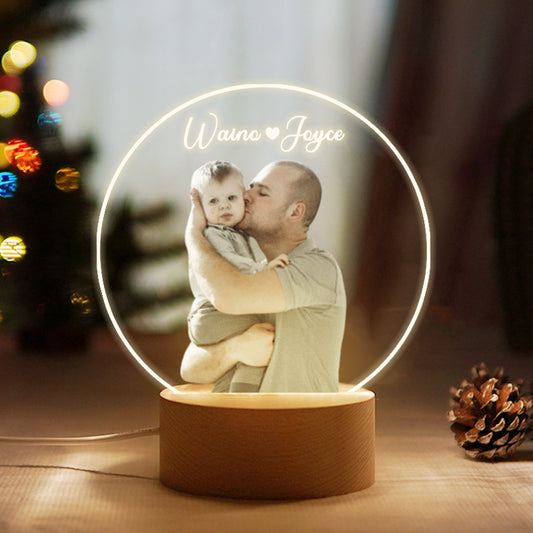 Custom Photo 3d Lamp, Photo Engraved Gifts For Couples, Friends - Oarse