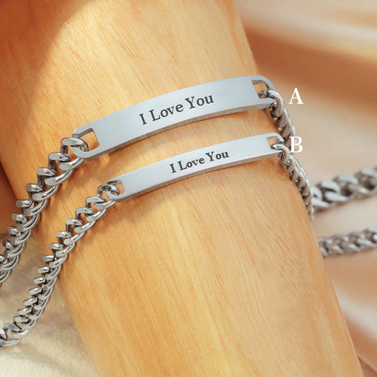 Personalized Charm Bracelets, Engraved Bracelets For Couples - OARSE