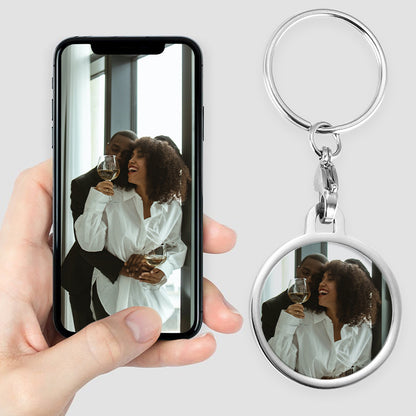 Stainless Steel Photo Engraved Keychain, Custom Photo Keychain - OARSE