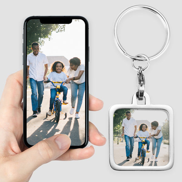 Stainless Steel Photo Engraved Keychain, Custom Photo Keychain - OARSE