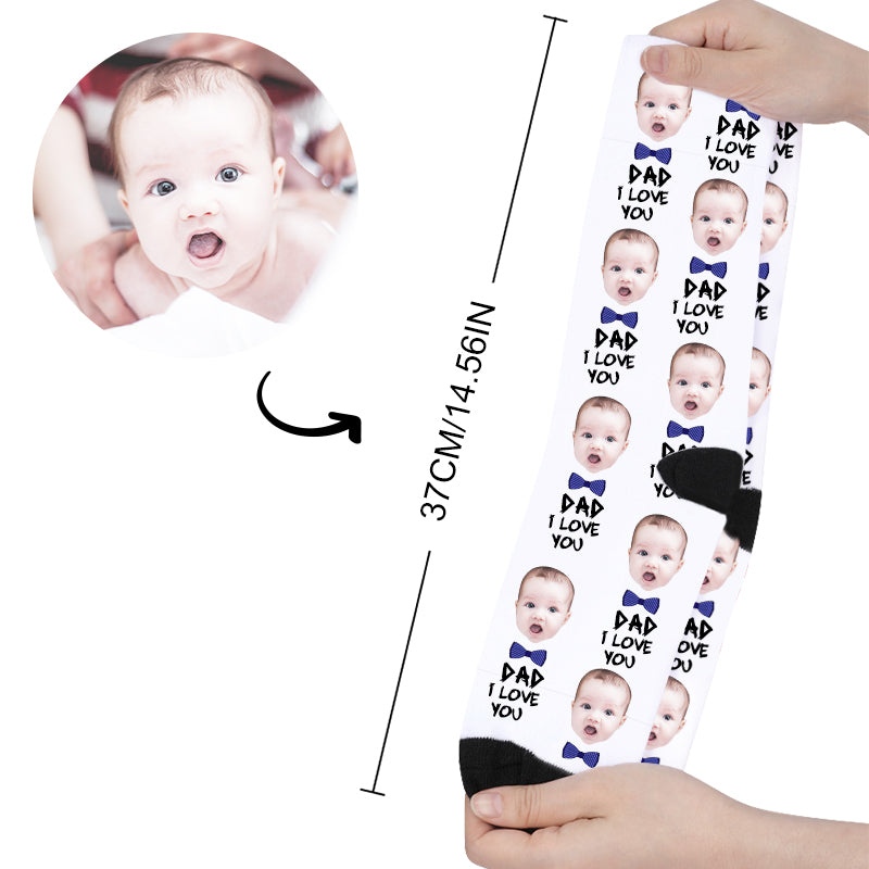 Custom I Love You Dad Fathers Day Faces Socks - Oarse