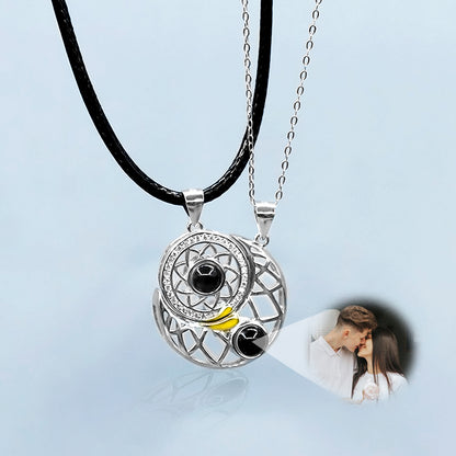 Sun and Moon Two S925 Projection Necklaces Custom Couple Necklaces - Package Two - Oarse